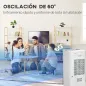Enfriador de Aire Portátil Silencioso Aire Acondicionado con Pantalla LED y Control Remoto 32x37x74 cm Blanco