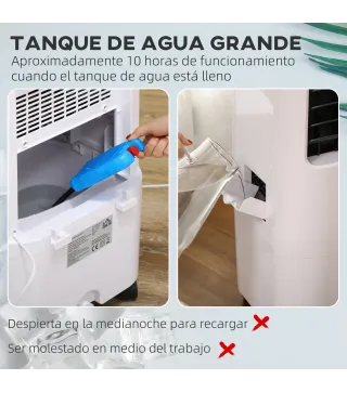 Enfriador de Aire Portátil Silencioso Aire Acondicionado con Pantalla LED y Control Remoto 32x37x74 cm Blanco