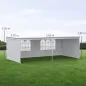 Carpa de Jardín 6x3m con 4 Paredes Laterales 2 Ventanas Visibles Cenador Gazebo de Exterior para Fiestas Eventos Blanco
