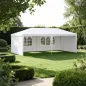 Carpa de Jardín 6x3m con 4 Paredes Laterales 2 Ventanas Visibles Cenador Gazebo de Exterior para Fiestas Eventos Blanco