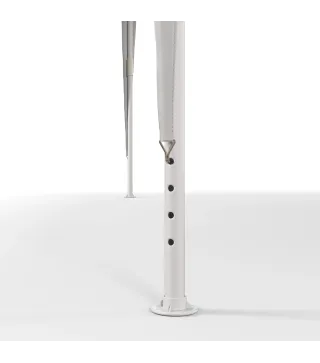 Carpa Desmontable de Jardín 3x3 m Gazebo Cenador para Exteriores con 4 Orificios de Drenaje y Tubo de Acero Blanco