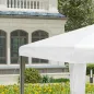 Carpa Desmontable de Jardín 3x3 m Gazebo Cenador para Exteriores con 4 Orificios de Drenaje y Tubo de Acero Blanco