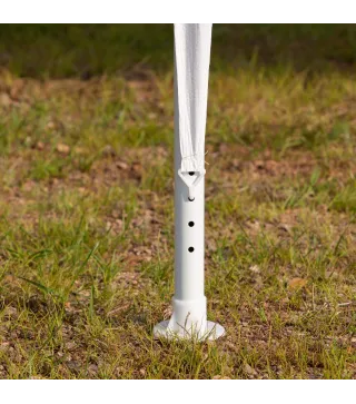 Carpa de Jardín 6x3 m con 6 Mosquiteras Laterales 2 Puertas con Cremallera para Terraza Patio Blanco