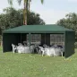 Carpa de Jardín 6x3m con 4 Paredes Laterales y 2 Ventanas Visibles Cenador Gazebo de Exterior para Fiestas Eventos Verde