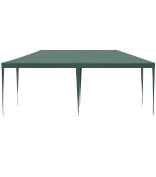 Carpa de Jardín 6x3m con 4 Paredes Laterales y 2 Ventanas Visibles Cenador Gazebo de Exterior para Fiestas Eventos Verde