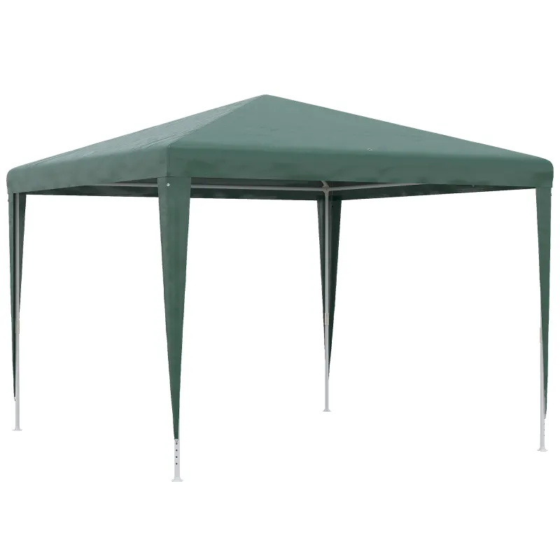Carpa Desmontable 3x3 m Cenador Pabellón de Jardín con 4 Orificios de Drenaje y Marco de Acero para Terraza Patio Verde