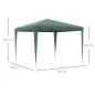 Carpa Desmontable 3x3 m Cenador Pabellón de Jardín con 4 Orificios de Drenaje y Marco de Acero para Terraza Patio Verde