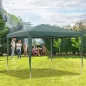 Carpa Desmontable 3x3 m Cenador Pabellón de Jardín con 4 Orificios de Drenaje y Marco de Acero para Terraza Patio Verde