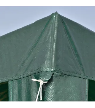 Carpa Desmontable 3x3 m Cenador Pabellón de Jardín con 4 Orificios de Drenaje y Marco de Acero para Terraza Patio Verde