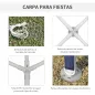 Carpa Desmontable 3x3 m Cenador Pabellón de Jardín con 4 Orificios de Drenaje y Marco de Metal para Terraza Patio Azul