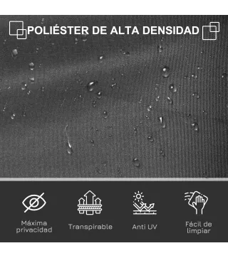 Toldo Lateral Retráctil 300x160 cm Pantalla Enrollable Mampara de Privacidad y Protección Solar para Balcón Terraza Gris