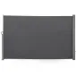 Toldo Lateral Retráctil 300x180 cm Pantalla Enrollable Mampara de Privacidad y Protección Solar para Balcón Terraza Gris