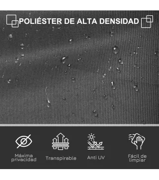 Toldo Lateral Retráctil 300x180 cm Pantalla Enrollable Mampara de Privacidad y Protección Solar para Balcón Terraza Gris