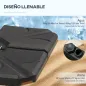 Base para Sombrilla de 4 Piezas Rellenable con Arena 72 kg o Agua 56 kg para Jardín Patio Terraza Negro