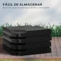 Base para Sombrilla de 4 Piezas Rellenable con Arena 72 kg o Agua 56 kg para Jardín Patio Terraza Negro