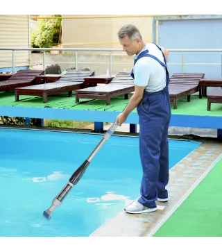 Limpiafondos Eléctrico para Piscinas Spas con Poste Telescópico de 3 Secciones Ø6x162 cm Multicolor