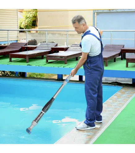 Limpiafondos Eléctrico para Piscinas Spas con Poste Telescópico de 3 Secciones Ø6x162 cm Multicolor