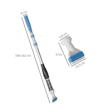 Limpiafondos Eléctrico para Piscinas Spas con Poste Telescópico de 3 Secciones Ø6x162 cm Multicolor