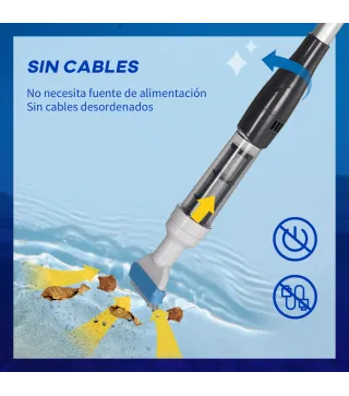 Limpiafondos Eléctrico para Piscinas Spas con Poste Telescópico de 3 Secciones Ø6x162 cm Multicolor