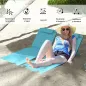 Conjunto de 2 Esterillas con Respaldo Reclinable en 5 Niveles Reposacabezas y Bolsa de Transporte 134x48x33-43 cm Azul