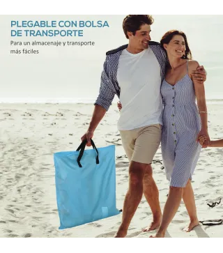 Conjunto de 2 Esterillas con Respaldo Reclinable en 5 Niveles Reposacabezas y Bolsa de Transporte 134x48x33-43 cm Azul