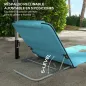 Conjunto de 2 Esterillas con Respaldo Reclinable en 5 Niveles Reposacabezas y Bolsa de Transporte 134x48x33-43 cm Azul