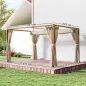 Pérgola de Jardín 4x3 m con Techo Retráctil Mosquiteras Laterales de Malla y Marco de Aluminio para Terraza Natural