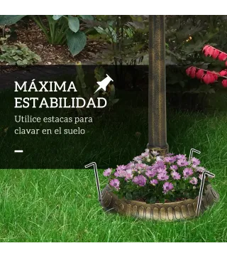 Baño para Pájaros de Jardín Exterior 81 cm con Diseño de Concha y Acabado Envejecido Ligero y Resistente Bronce