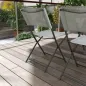 Conjunto de Mesa y 4 Sillas de Jardín Plegable con Mesa de Vidrio Templado Estilo Moderno para Terraza Patio Gris