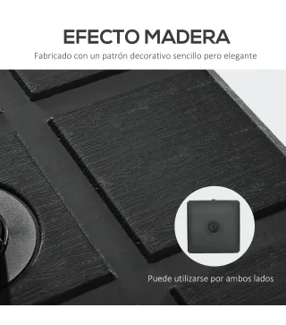 Soporte para Parasol Rellenable de Agua 30 kg y Arena 40 kg para Poste de Paraguas de Ø38/48 mm 49x49x36,5 cm Negro