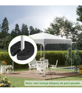 Pack de 4 Pesos para Carpas Plegables Rellenados con Cemento Bases para Toldo Pérgola Ø22x5,5 cm Negro