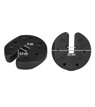 Pack de 4 Pesos para Carpas Plegables Rellenados con Cemento Bases para Toldo Pérgola Ø22x5,5 cm Negro