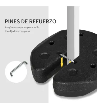 Pack de 4 Pesos para Carpas Plegables Rellenados con Cemento Bases para Toldo Pérgola Ø22x5,5 cm Negro