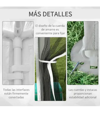Cenador Exterior 4x3 m con 4 Mosquiteras Laterales 2 Puertas con Cremallera y 6 Orificios de Drenaje Blanco y Negro
