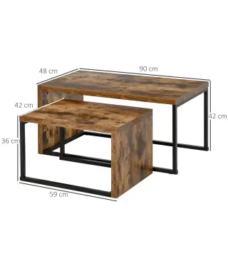 Juego de 2 Mesas de Centro