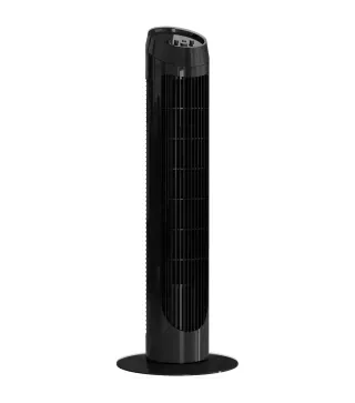 Ventilador de Torre 45W Ventilador Vertical Silencioso con 3 Velocidades Oscilación 70° para Salón Ø27x75 cm Negro