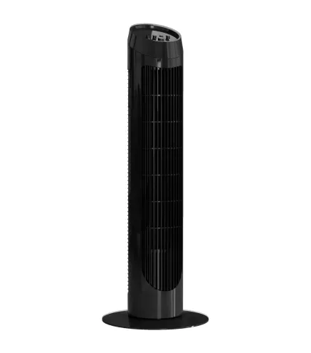 Ventilador de Torre 45W Ventilador Vertical Silencioso con 3 Velocidades Oscilación 70° para Salón Ø27x75 cm Negro