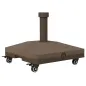 Base para Sombrilla con Ruedas con Postes Ø22 mm a Ø38 mm Rellenable de Arena 18 kg o Agua 16 kg para Jardín Marrón
