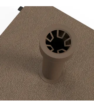 Base para Sombrilla con Ruedas con Postes Ø22 mm a Ø38 mm Rellenable de Arena 18 kg o Agua 16 kg para Jardín Marrón