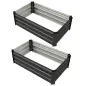 Set de 2 Jardineras de Exterior de Acero Rectangulares para Cultivos Plantas Flores para Patio 100x60x30 cm Gris Oscuro Set de 2 Jardineras de Exterior de Acero Rectangulares para Cultivos Plantas Flores para Patio 100x60x30 cm Gris Oscuro