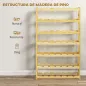 Botellero de Madera para 42 Botellas Botellero para Vino de 7 Niveles 63x25x102 cm Natural