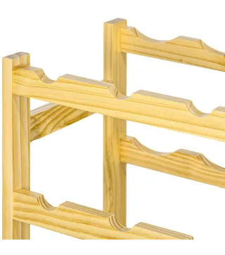 Botellero de Madera para 42 Botellas Botellero para Vino de 7 Niveles 63x25x102 cm Natural