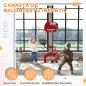 Canasta de Baloncesto para Niños Altura Ajustable con Fútbol ​​Golf Lazo Juego de Lanzamiento de Pelota Rojo