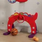 Canasta de Baloncesto para Niños Altura Ajustable con Fútbol ​​Golf Lazo Juego de Lanzamiento de Pelota Rojo
