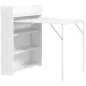 Mesa Plegable de Comedor Mesa de Cocina con Ala Abatible 4 Compartimentos Hasta 3 Personas 78,5x91x93 cm Blanco