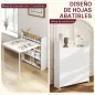 Mesa Plegable de Comedor Mesa de Cocina con Ala Abatible 4 Compartimentos Hasta 3 Personas 78,5x91x93 cm Blanco