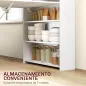 Mesa Plegable de Comedor Mesa de Cocina con Ala Abatible 4 Compartimentos Hasta 3 Personas 78,5x91x93 cm Blanco
