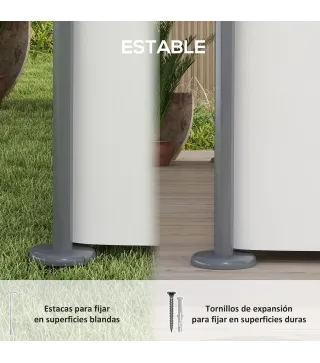 Cenador de Jardín de 4x3 m con Doble Techo Paredes Laterales Resistente al Agua para Exterior Terraza Crema
