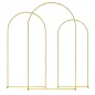 Set de 3 Arcos de Jardín para Rosas de Metal de 220/200/180 cm con Recubrimiento en Polvo para Patio Terraza Dorado