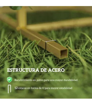 Set de 3 Arcos de Jardín para Rosas de Metal de 220/200/180 cm con Recubrimiento en Polvo para Patio Terraza Dorado